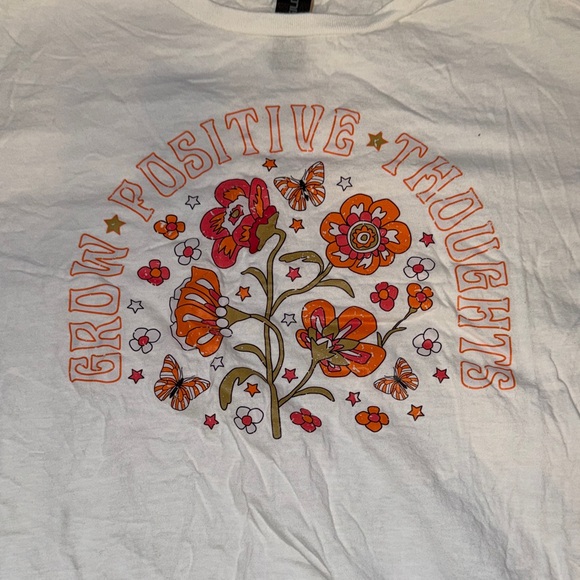 Gildan White Tee with Colorful Floral Design - Picture 2 of 3